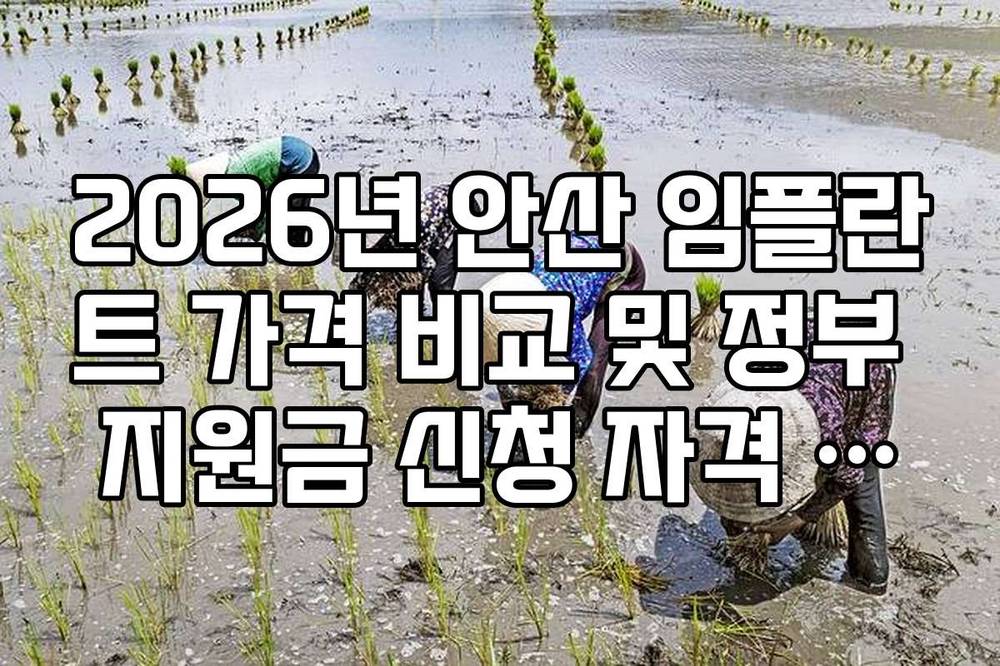 2026년 안산 임플란트 가격 비교 및 정부 지원금 신청 자격 가이드