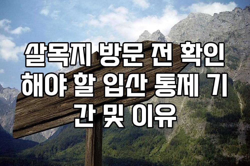살목지 방문 전 확인해야 할 입산 통제 기간 및 이유