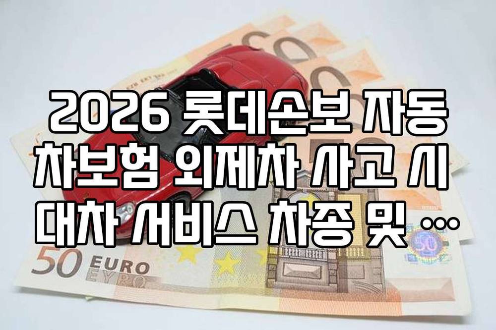 2026 롯데손보 자동차보험 외제차 사고 시 대차 서비스 차종 및 비용 규정