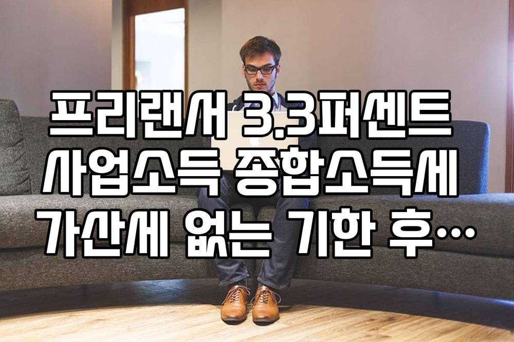 프리랜서 3.3퍼센트 사업소득 종합소득세 가산세 없는 기한 후 신고 방법