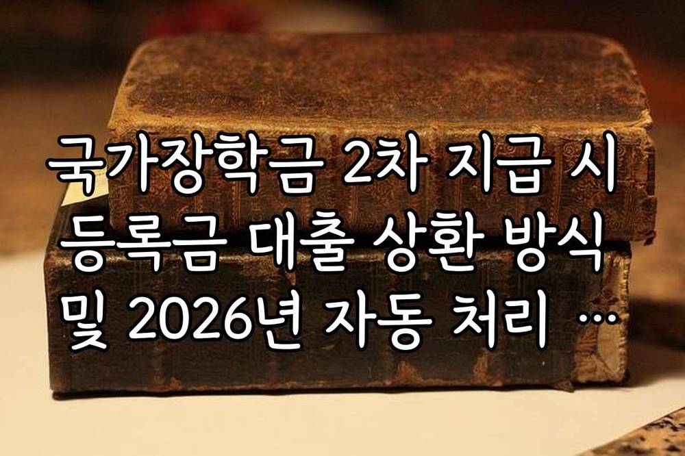 국가장학금 2차 지급 시 등록금 대출 상환 방식 및 2026년 자동 처리 규정