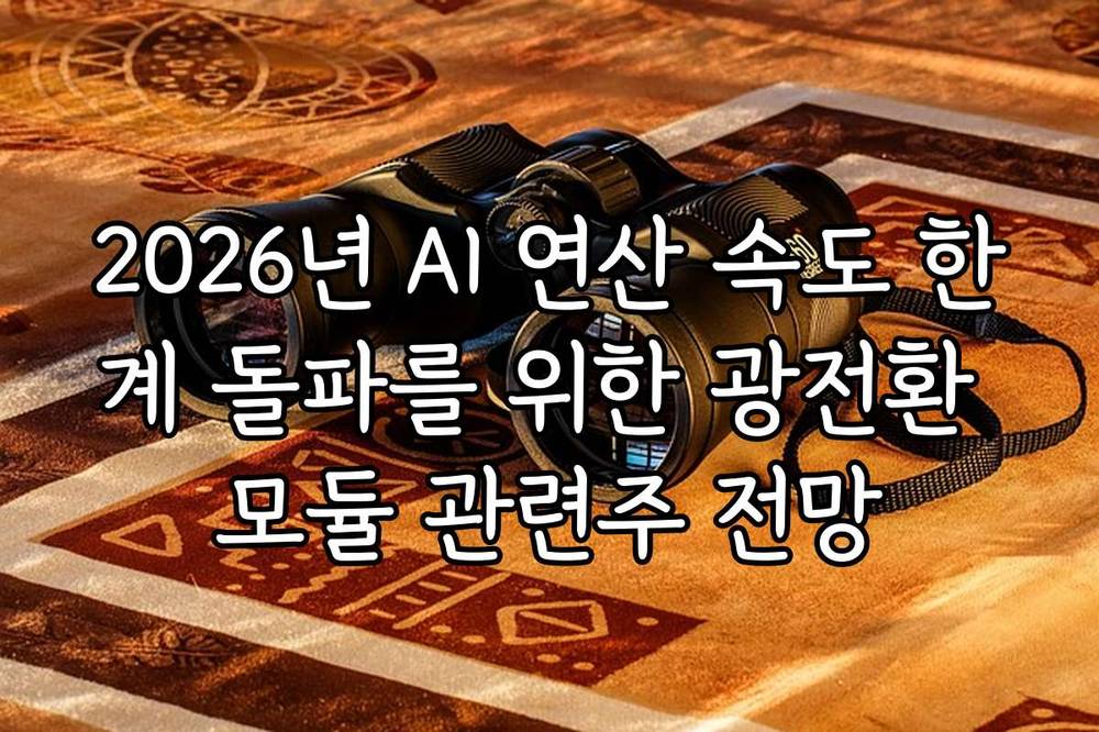 2026년 AI 연산 속도 한계 돌파를 위한 광전환 모듈 관련주 전망