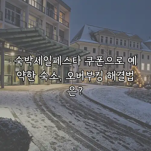 숙박세일페스타 쿠폰으로 예약한 숙소, 오버부킹 해결법은?