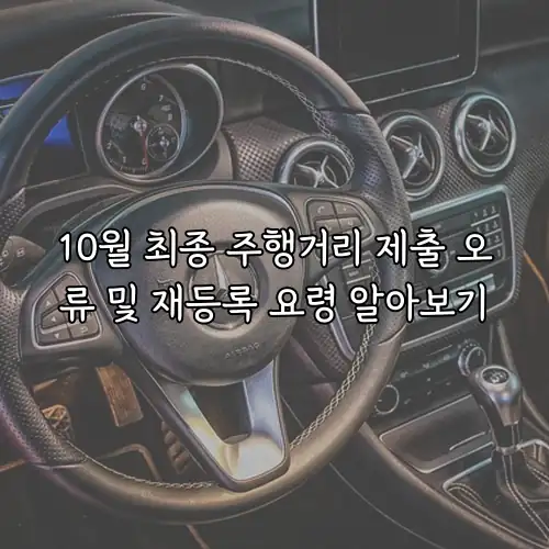 10월 최종 주행거리 제출 오류 및 재등록 요령 알아보기