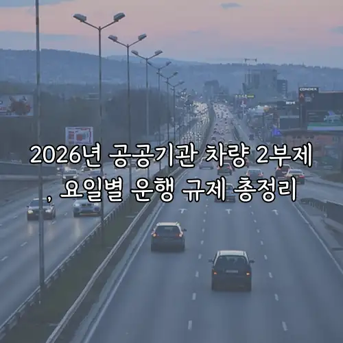 2026년 공공기관 차량 2부제, 요일별 운행 규제 총정리