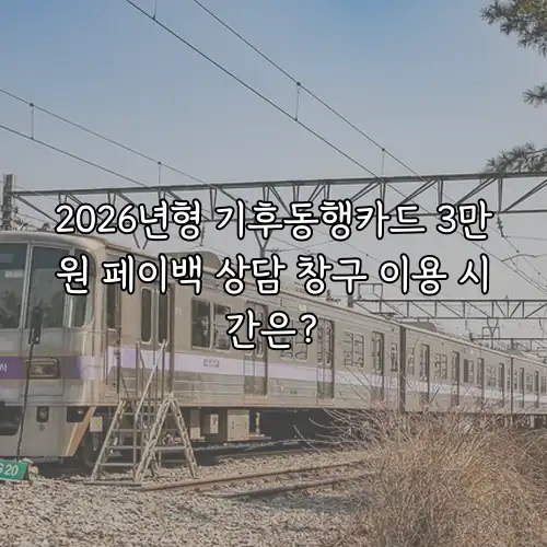 2026년형 기후동행카드 3만원 페이백 상담 창구 이용 시간은?