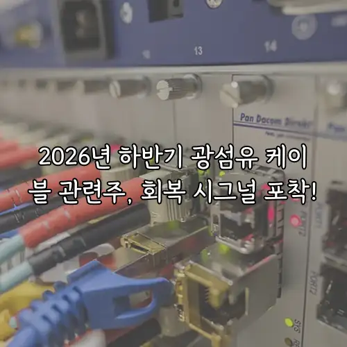 2026년 하반기 광섬유 케이블 관련주, 회복 시그널 포착!