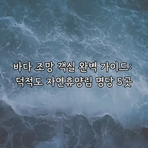 바다 조망 객실 완벽 가이드: 덕적도 자연휴양림 명당 5곳