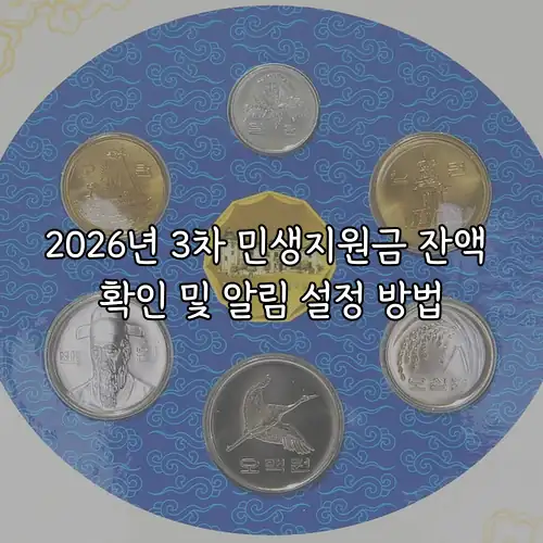 2026년 3차 민생지원금 잔액 확인 및 알림 설정 방법