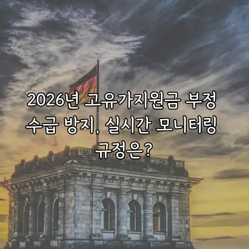 2026년 고유가지원금 부정 수급 방지, 실시간 모니터링 규정은?