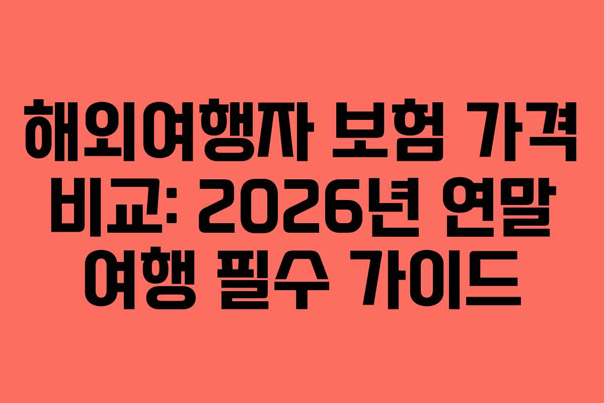 해외여행자-보험-가격-비교-2026년-연말-여행-필수-가이드