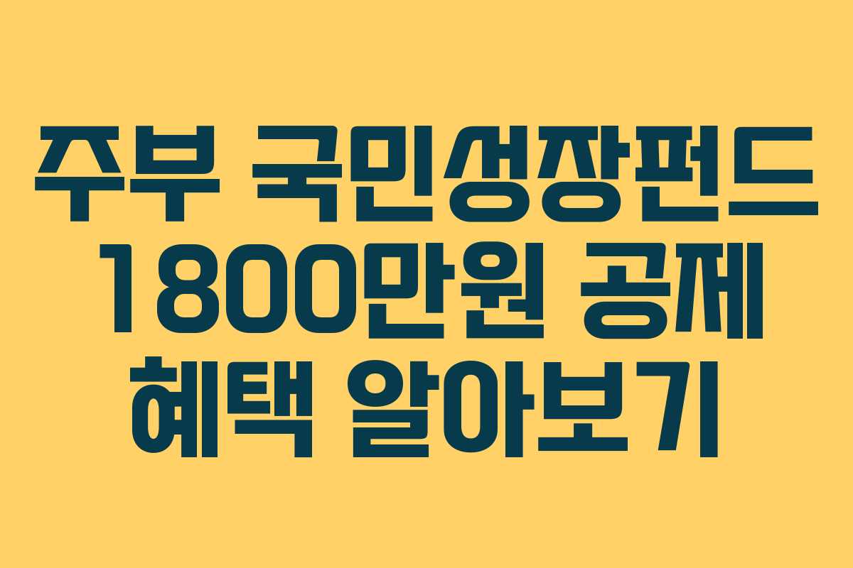 주부-국민성장펀드-1800만원-공제-혜택-알아보기