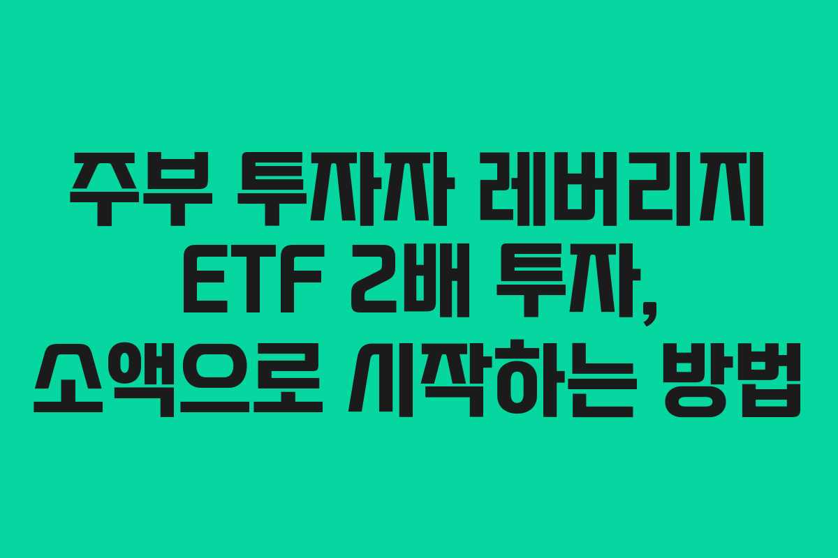 주부-투자자-레버리지-ETF-2배-투자,-소액으로-시작하는-방법
