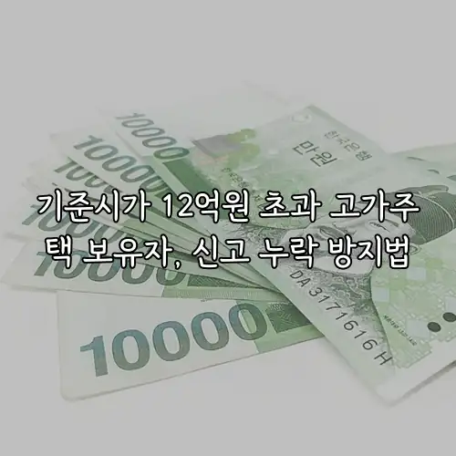 기준시가 12억원 초과 고가주택 보유자, 신고 누락 방지법