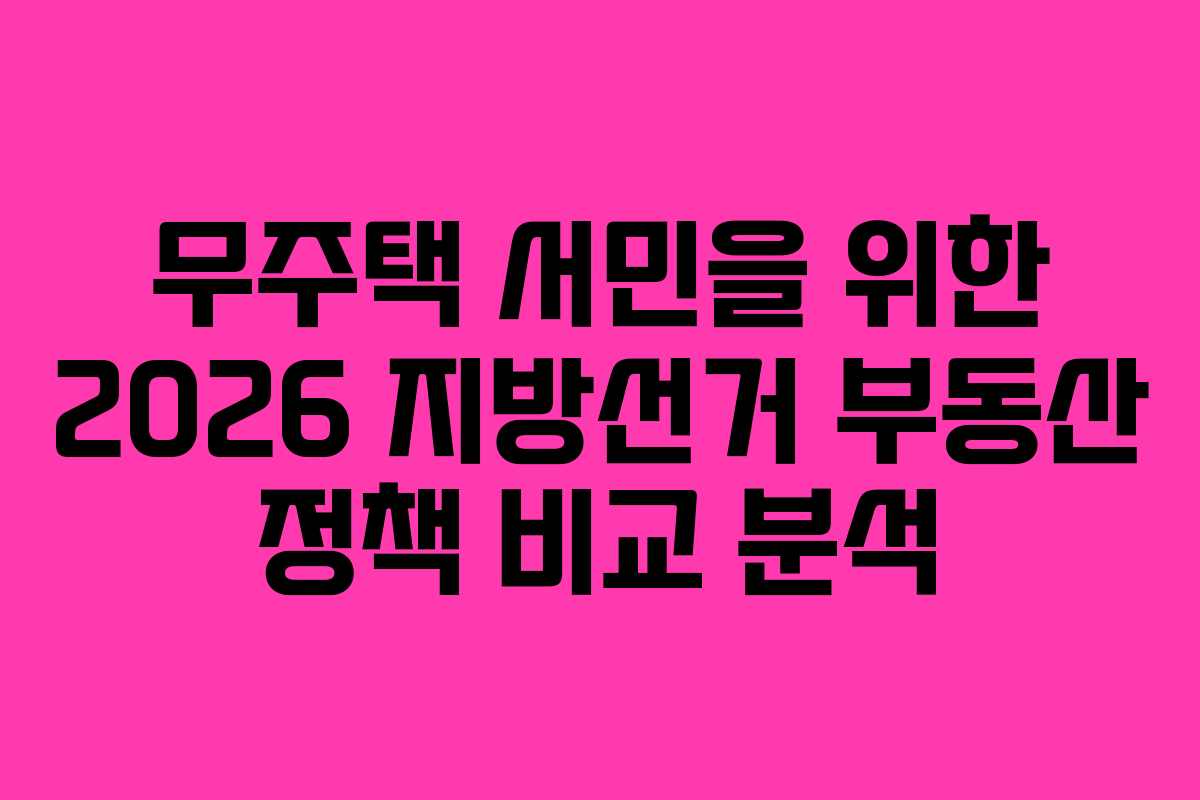 무주택-서민을-위한-2026-지방선거-부동산-정책-비교-분석