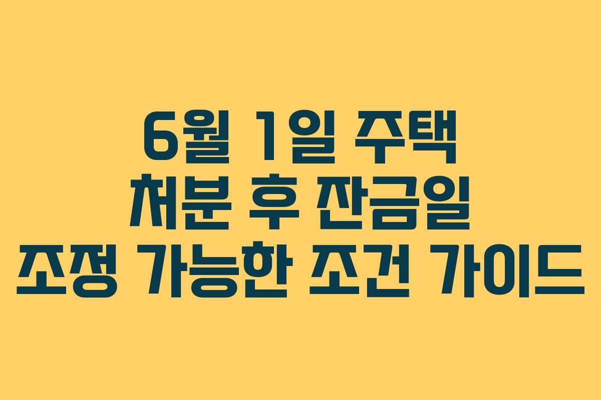 6월-1일-주택-처분-후-잔금일-조정-가능한-조건-가이드