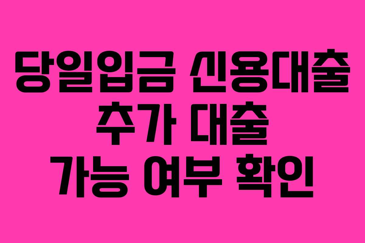 당일입금-신용대출-추가-대출-가능-여부-확인